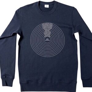 Men's Navy Crewneck Sweater with Graphic Design